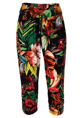 Pantalón de punto Negro de flores