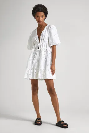 Vestido Corto De Popelina